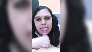 American school sluts blowing my penis. I cum into her face