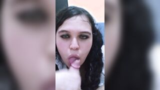 American school sluts blowing my penis. I cum into her face