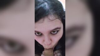 American school sluts blowing my penis. I cum into her face