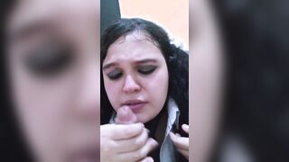 American school sluts blowing my penis. I cum into her face