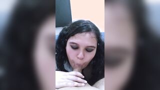 American school sluts blowing my penis. I cum into her face
