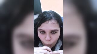 American school sluts blowing my penis. I cum into her face
