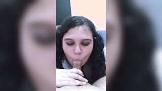 American school sluts blowing my penis. I cum into her face