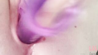 Having Fun with my new purple xl sex toy