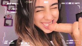 Blowing a huge toy- Vibrator Oral Sex- Salmakia