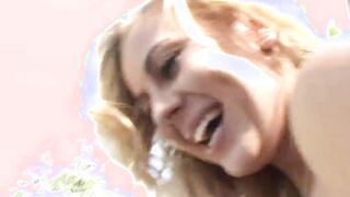 Mae Meyers three-way fucking inside double penetration
