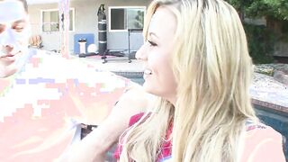 Mae Meyers three-way fucking inside double penetration