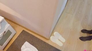 Goddess maid could not resist and gave a fellatio to a guest into the hotel when she saw his dick! point of view 4K - Nata Sweet