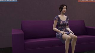 Japanese Son Fucks oriental Milf After He Masturbated Watching Porn Videos Into Front Of The Computer
