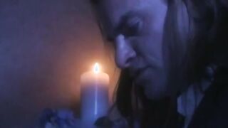 Blond sex beauty gets slammed on bed then swallows