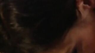 Horny dark hair massage and gags on a thick white penis then gets drilled