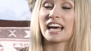 Vampish blonde Hottie blows cock and gets it deepthroat into on th lawn