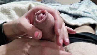 pose edging hand job until explosive creampie everywhere