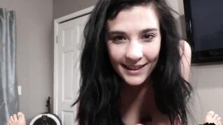 Eager stepteen sucking off and rides inside point of view before doggy sex