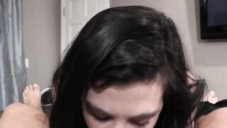 Eager stepteen sucking off and rides inside point of view before doggy sex