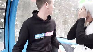Outdoors sex on the cable lift