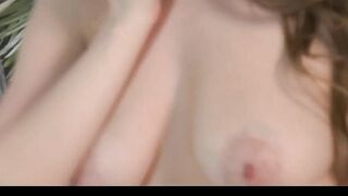 Dark Hair teens Jessi June teases her long natural-titted