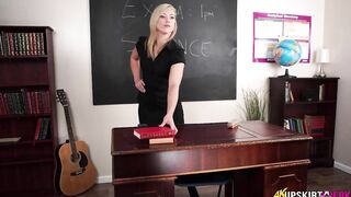 Slutty Blonde Professor Instructs You To Wank Over Her Bare Pussy