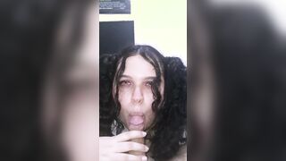 Professor fucks the face of his favorite school girl. Submisse school chick.