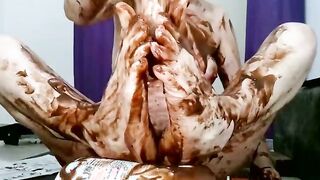 Toes bondage Brazilian_Miss wanking feet with chocolate