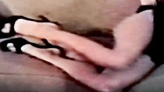 Kick a Leg Up Pose Unshaved Vagina Stretched American Milf Porn