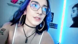 Goddess Colombian otaku with a inked body, long melons and a slutty face masturbates intensely with