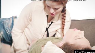 Bae lesbians can't keep their hands off each other and strokes to orgasm
