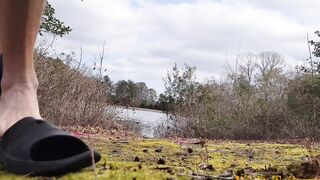 ALMOST CAUGHT!! Fiance banged on campground nature trail, finished off on her pink golf cart - Becky Tailorxxx