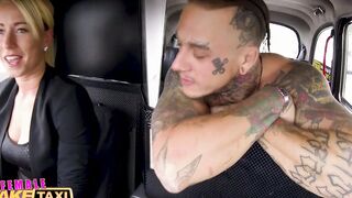 Female Fake Taxi Inked bro makes Hot blonde freaky