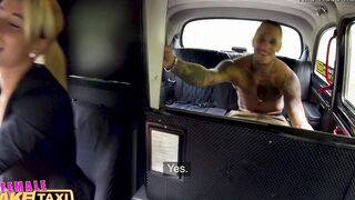 Female Fake Taxi Inked bro makes Hot blonde freaky