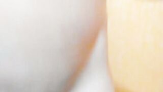 Nude Bombshell Myla Angel shows her foot, belly, twat, butt and riding on toy!