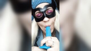 Caressing myself into fishnet with vibrator