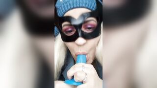 Caressing myself into fishnet with vibrator