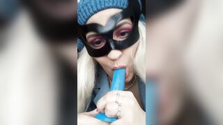 Caressing myself into fishnet with vibrator