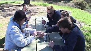 Randy Goddess blows off a dude's pecker before getting banged! mouth cum filled