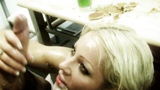 Big Tit stepmom gets covered inside food and fucking with her stepson into the kitchen - Cindy Behr