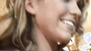 Slutty 19 yo with riding a mutant african penis on the bed
