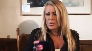 Slutty 19 yo with riding a mutant african penis on the bed