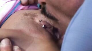 Sweet 19 year old gets seduced by pop then give soak wild bj
