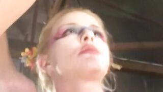 Beauty blond dick sucker taking penis inside twat and butt and facial cummed