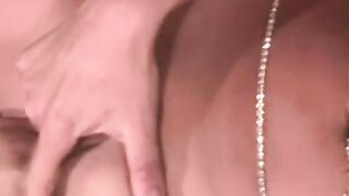 2 lusty snatch licking lesbians on table sex toy fucking