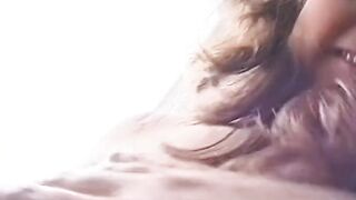 3 buff studs got fellatio from a Cutie dark hair whore then fucks her