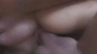 3 buff studs got fellatio from a Cutie dark hair whore then fucks her