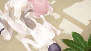 Animated Uncensored - Shoko jerks off and ejaculates on her face and gets nailed while grabbing her hooters - Japanese oriental Manga Hentai Game Porn