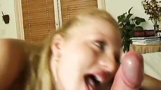 Stunning Beauty blonde beauty shows her snatch and starts fucking this dick