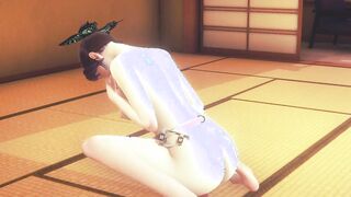 Demon Slayer Animated - Shinobu Kocho sex toy and fucking inside tatami - Japanese oriental Manga Animated Game Porn