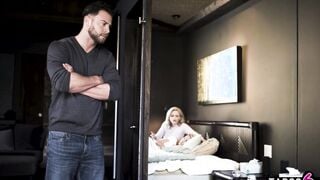Angry dad fucks his slim teenie step-daughter Lola Fae inside her mouth and anal