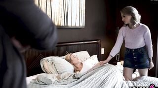 Angry dad fucks his slim teenie step-daughter Lola Fae inside her mouth and anal