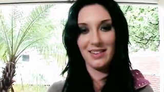 pov penis fucks dark haired and give her a nice facial