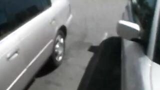 babe gets picked up into a laundromat then takes a long dick inside all 3 holes